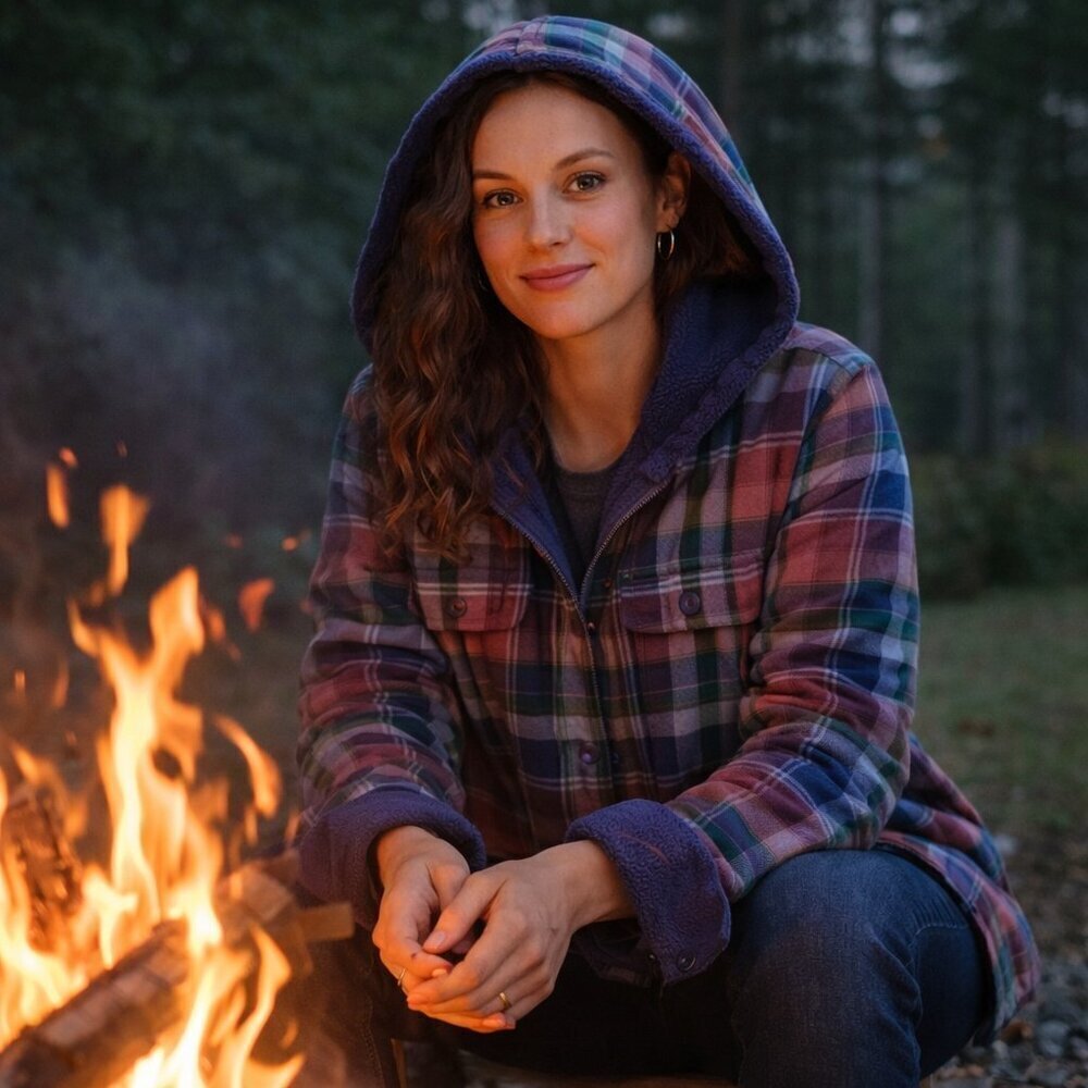 L.L.Bean Fleece Lined Flannel Jacket XS | Plaid Hooded Camp Shacket | Cozy Fall